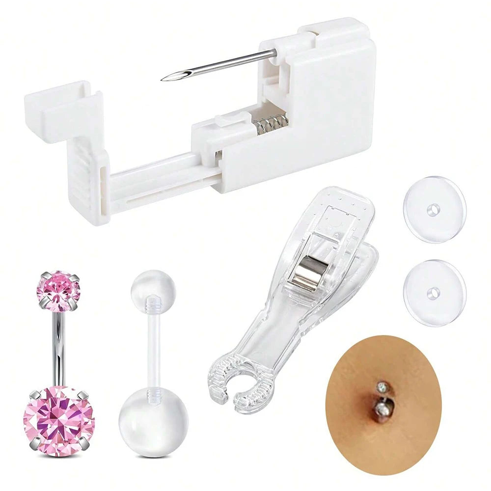 Belly Button Piercing Kit Gun Belly Piercing Kit Belly Button Piercing Gun Navel Piercing Kit Belly Button Ring Piercing Kit