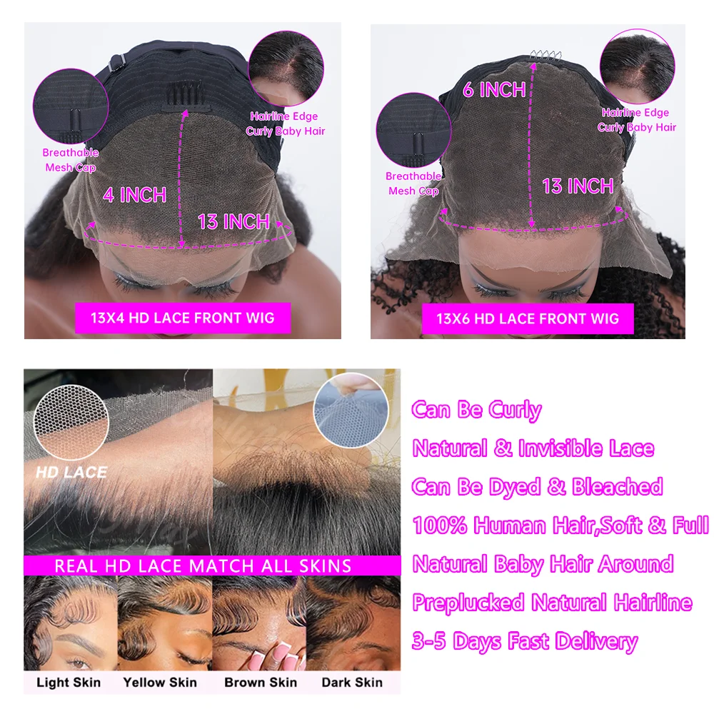 Deep Wave HD Lace Frontal Human Hair Wig – 250% Density