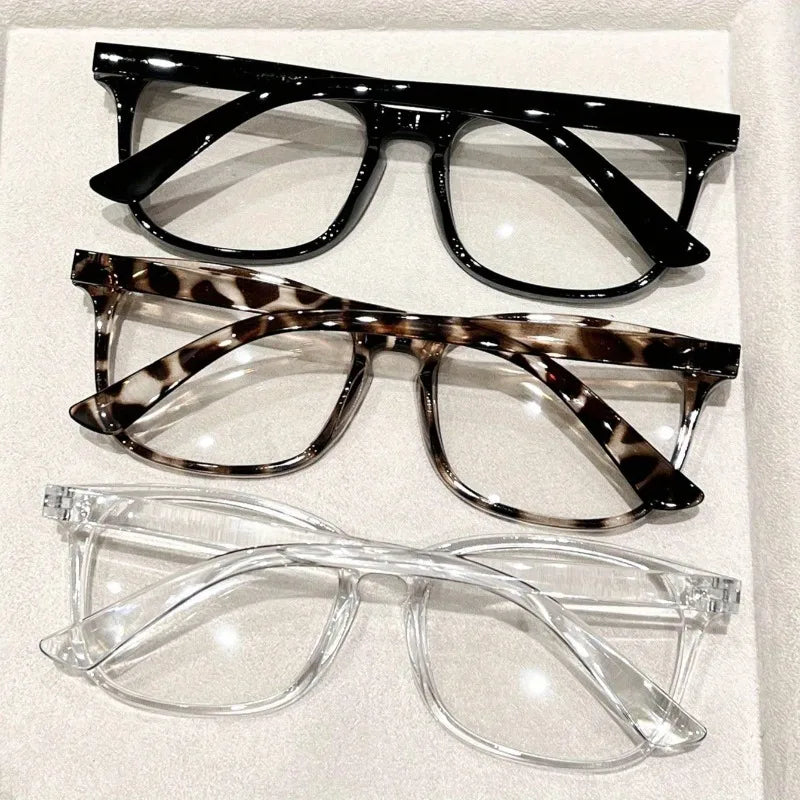 Y2K Leopard Print Clear Glasses – 3 Pack