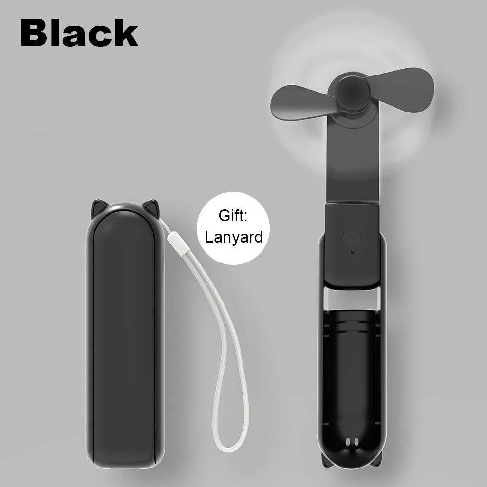 Portable Folding Mini Handheld Fan with Power Bank
