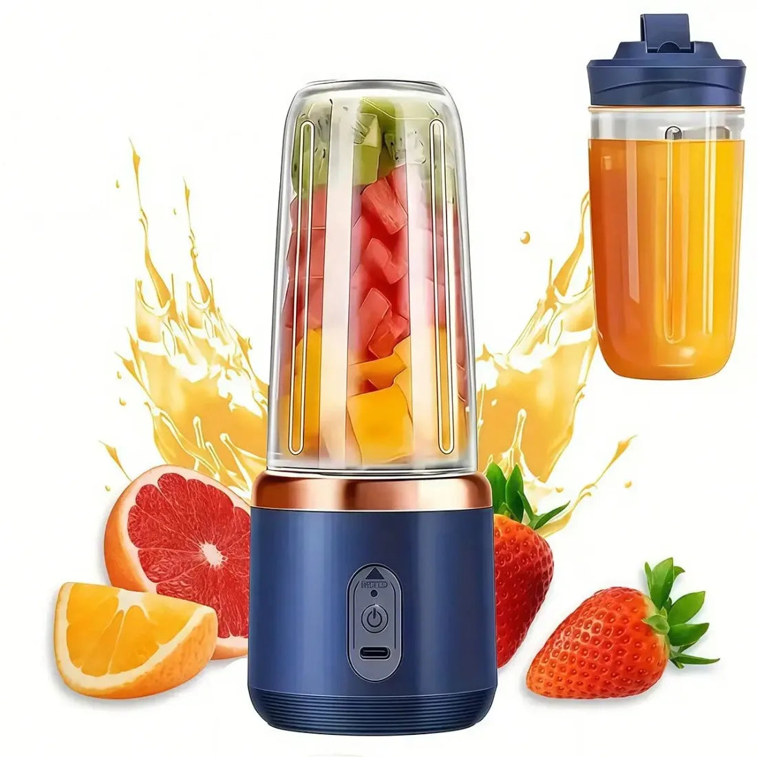 450ml Portable Juicer Blender 45W Smoothie Maker with Juice Cup Fruit Veggie Ice Crusher Gym-to-Kitchen Gift