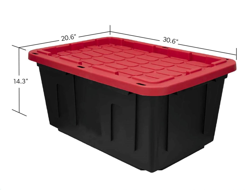 27-Gallon Heavy Duty Plastic Storage Bin – Snap Lid