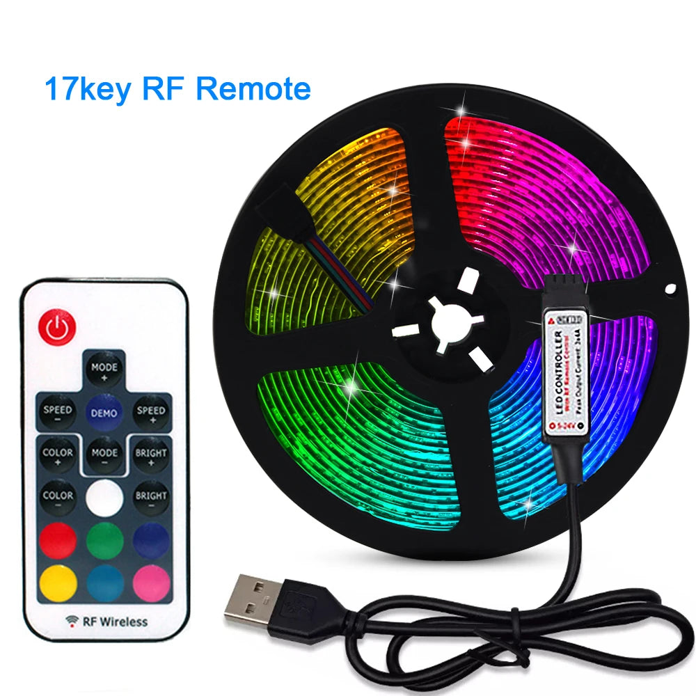 USB RGB LED Strip Light with Remote Control