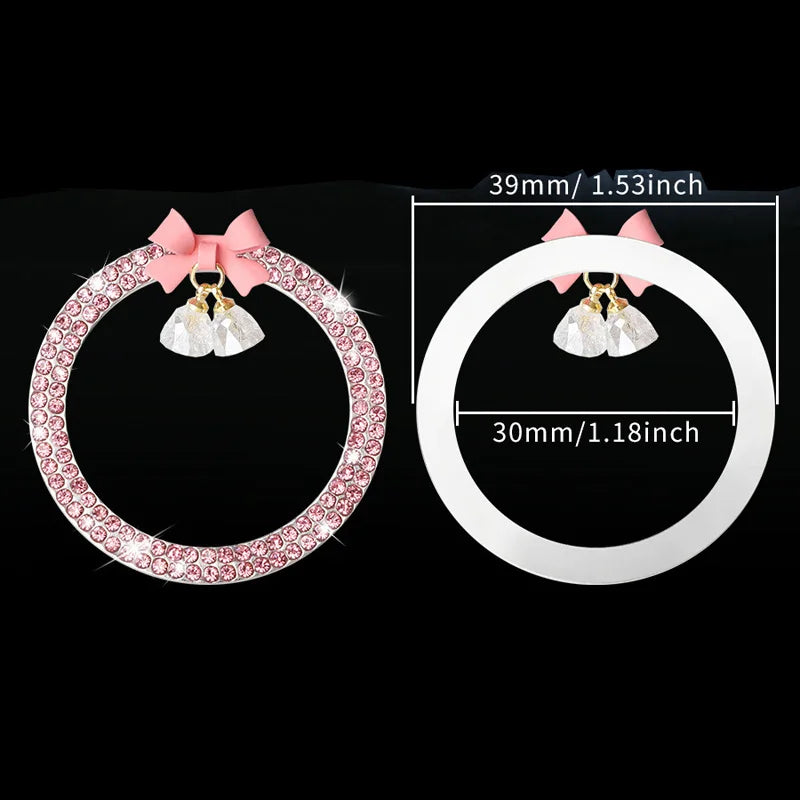 Rhinestone Bow Car Start Button Cover
