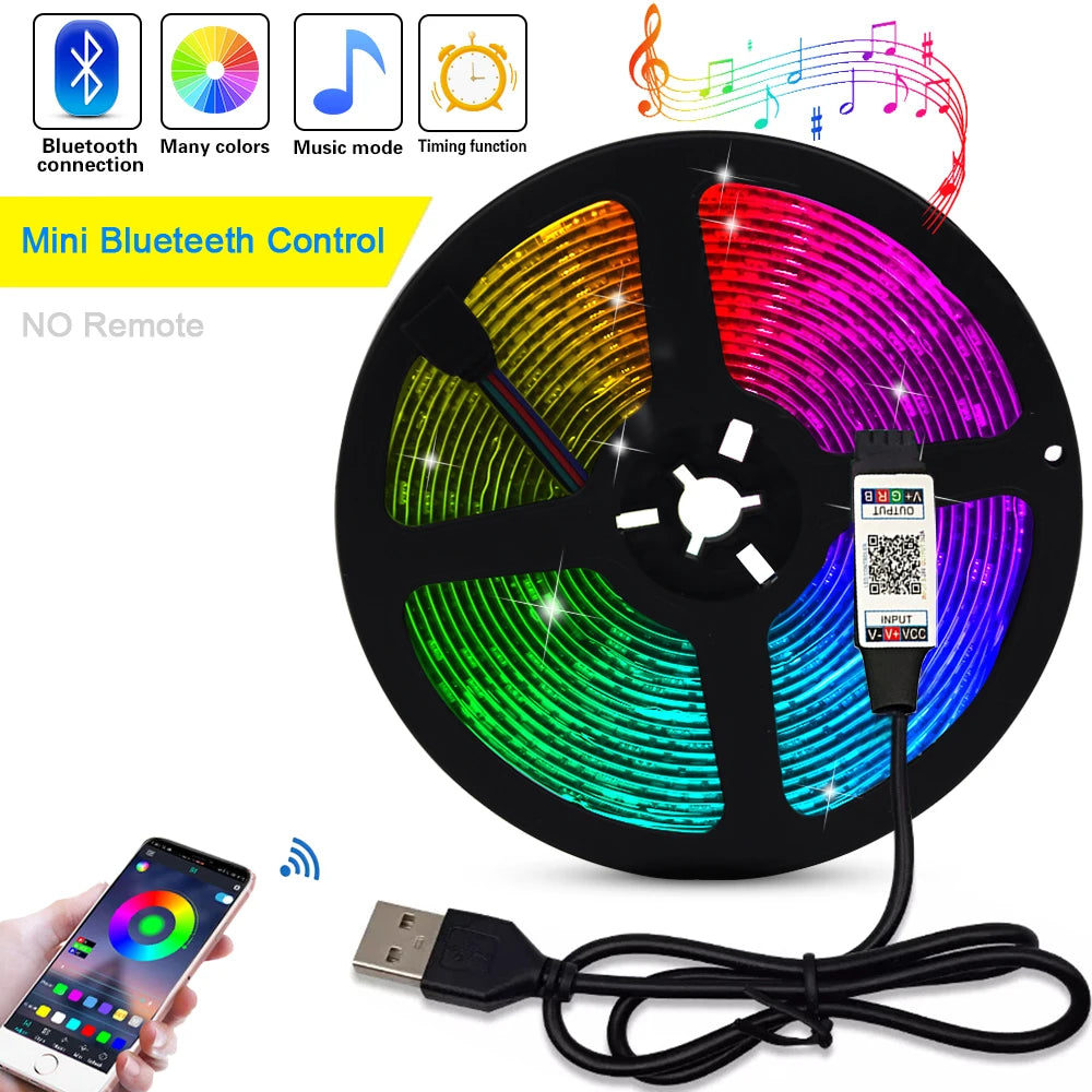 USB RGB LED Strip Light with Remote Control
