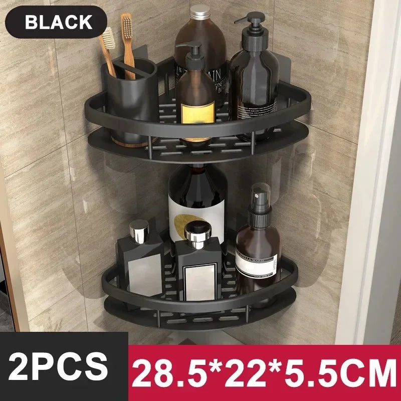 Aluminum No-Drill Shower Shelf
