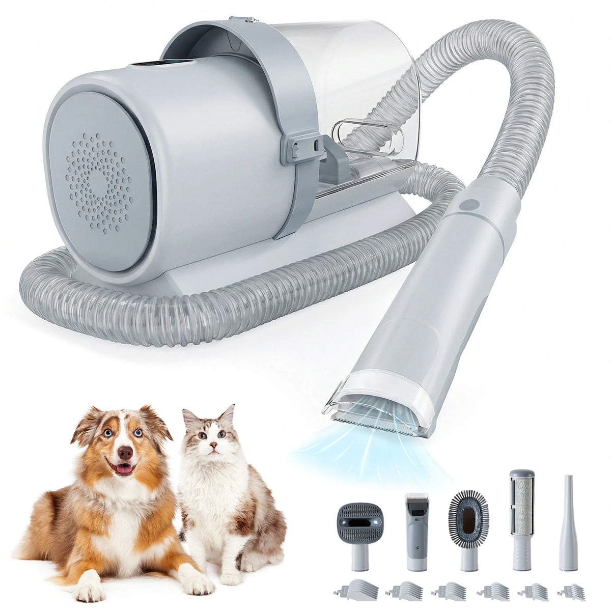 Pet Grooming Vacuum Kit with Clippers