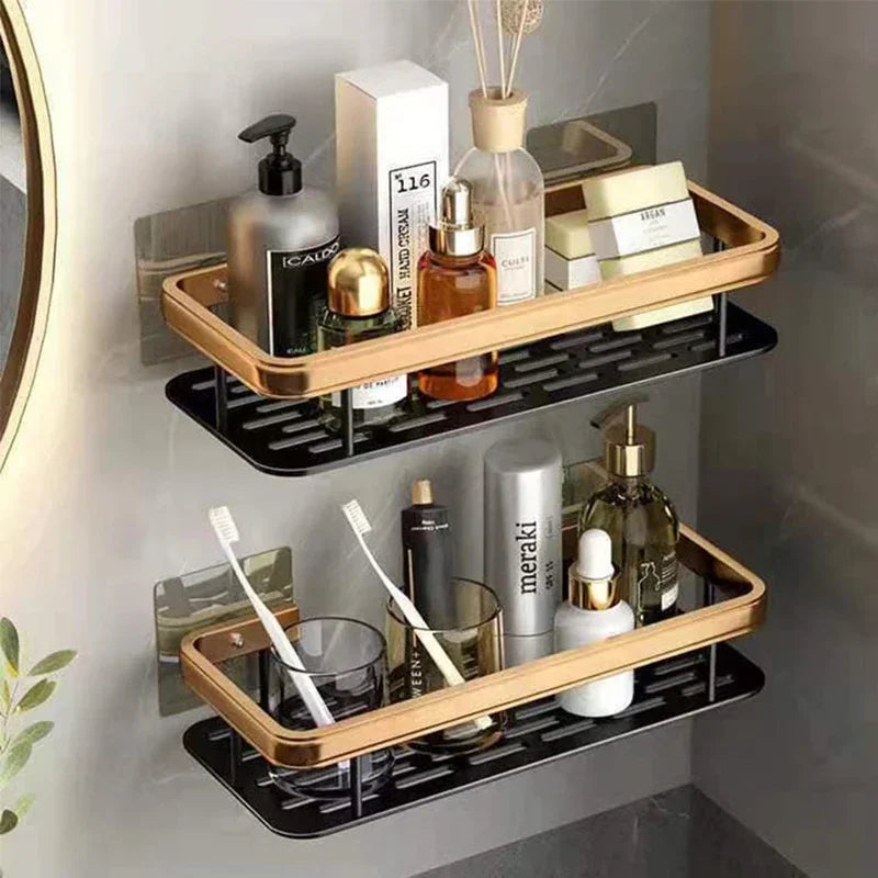 Aluminum No-Drill Shower Shelf