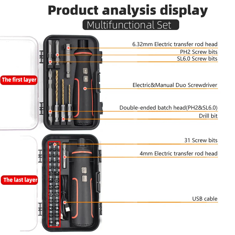 Maizhe USB Rechargeable Mini Electric Screwdriver