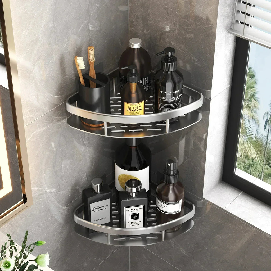 Aluminum No-Drill Shower Shelf