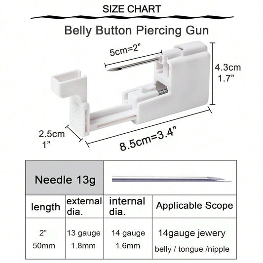 Belly Button Piercing Kit Gun Belly Piercing Kit Belly Button Piercing Gun Navel Piercing Kit Belly Button Ring Piercing Kit