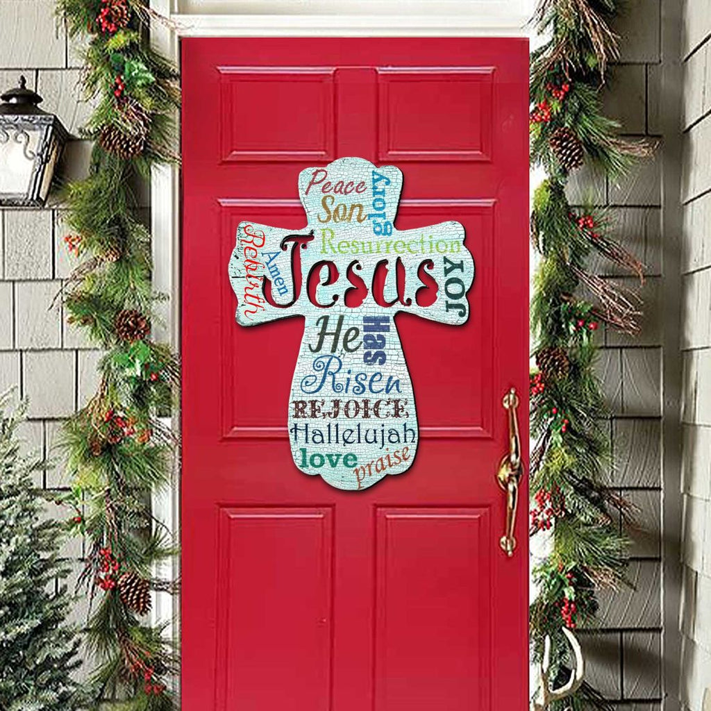 Jesus Cross Easter Door Decor by G. DeBrekht - Easter Spring Decor - 8198715H
