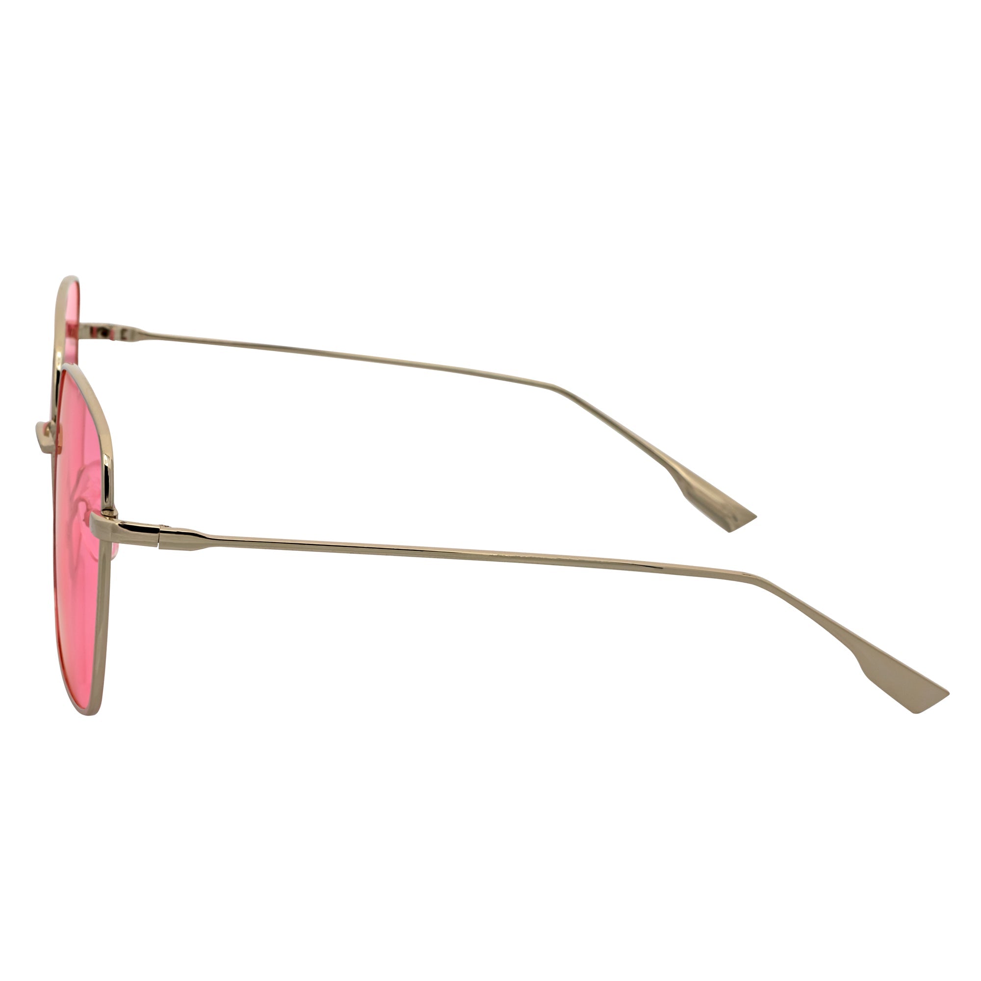 JOSEI - Oversize Metal Square Silver Sunglasses Pink