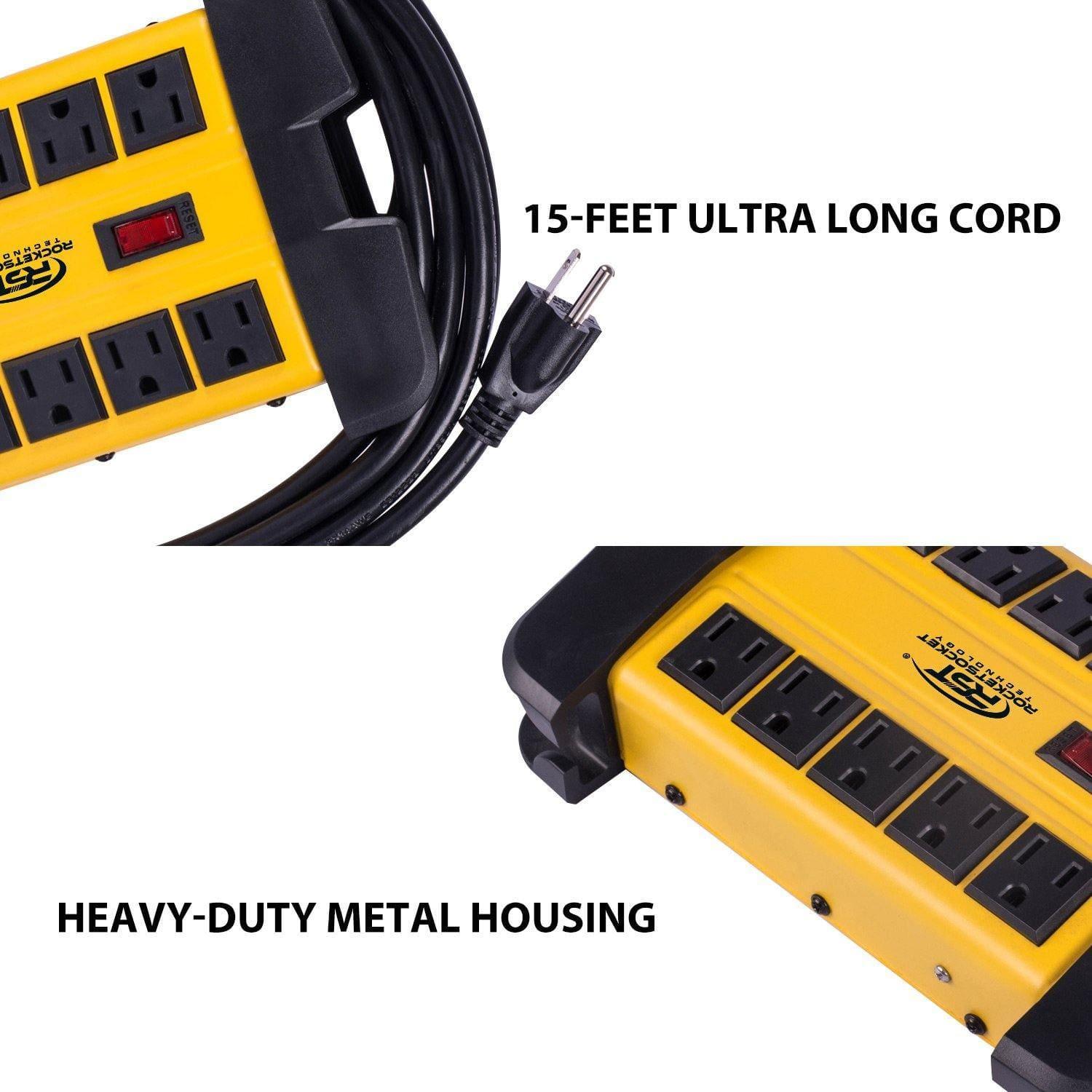 10-Outlet Heavy Duty Surge Protector Power Strip – 2800 Joules